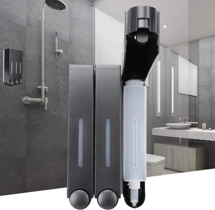 3 Seifenspender, Manueller Seifenspender Wandbefestigung, 3 x 420ml Shampoo Duschgel Conditioner Spe