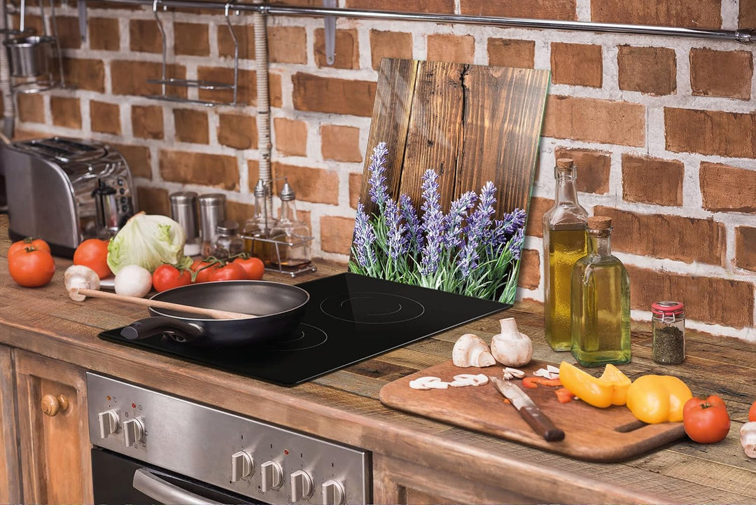 DarHaus Herdabdeckplatte einteilig 45x52 cm Ceranfeld Abdeckung Glas Spritzschutz Abdeckplatte Glasp