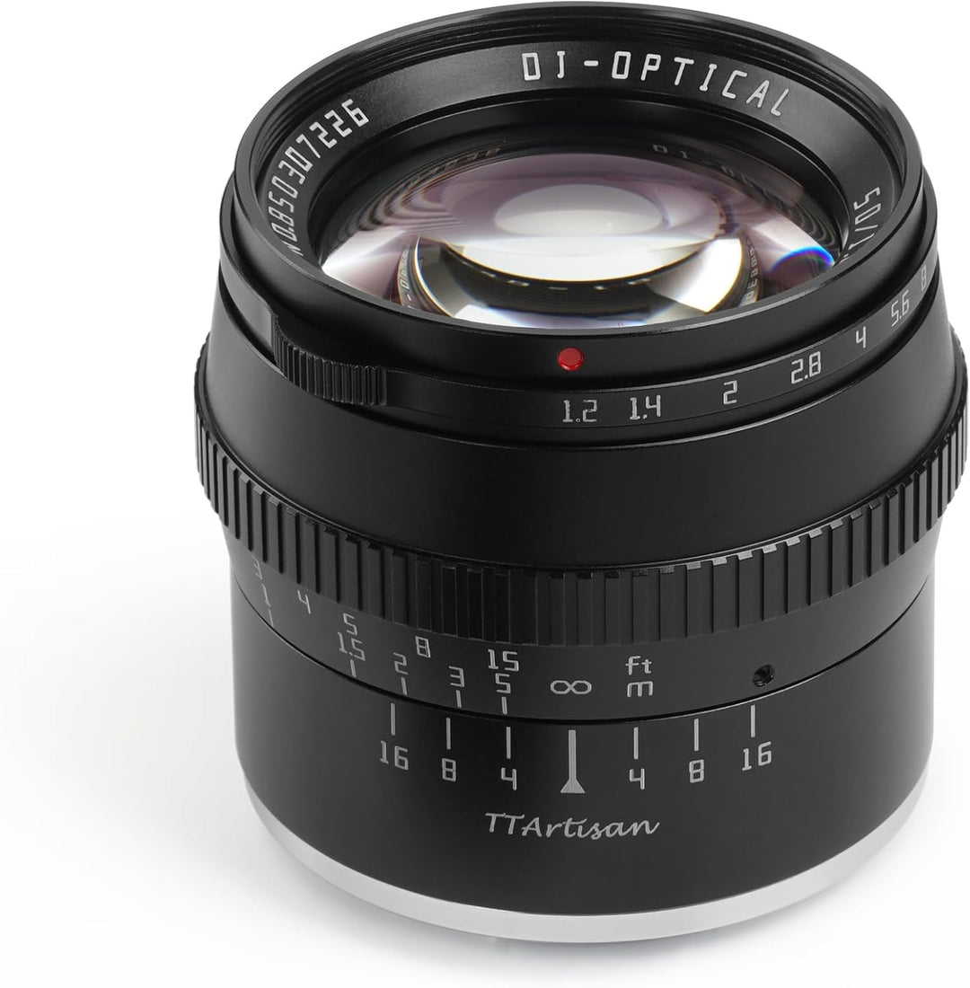 TTARTISAN 50mm F1.2 APS-C Kameraobjektiv Grosse Blende Manueller Fokus Festobjektiv Kompatibel mit F