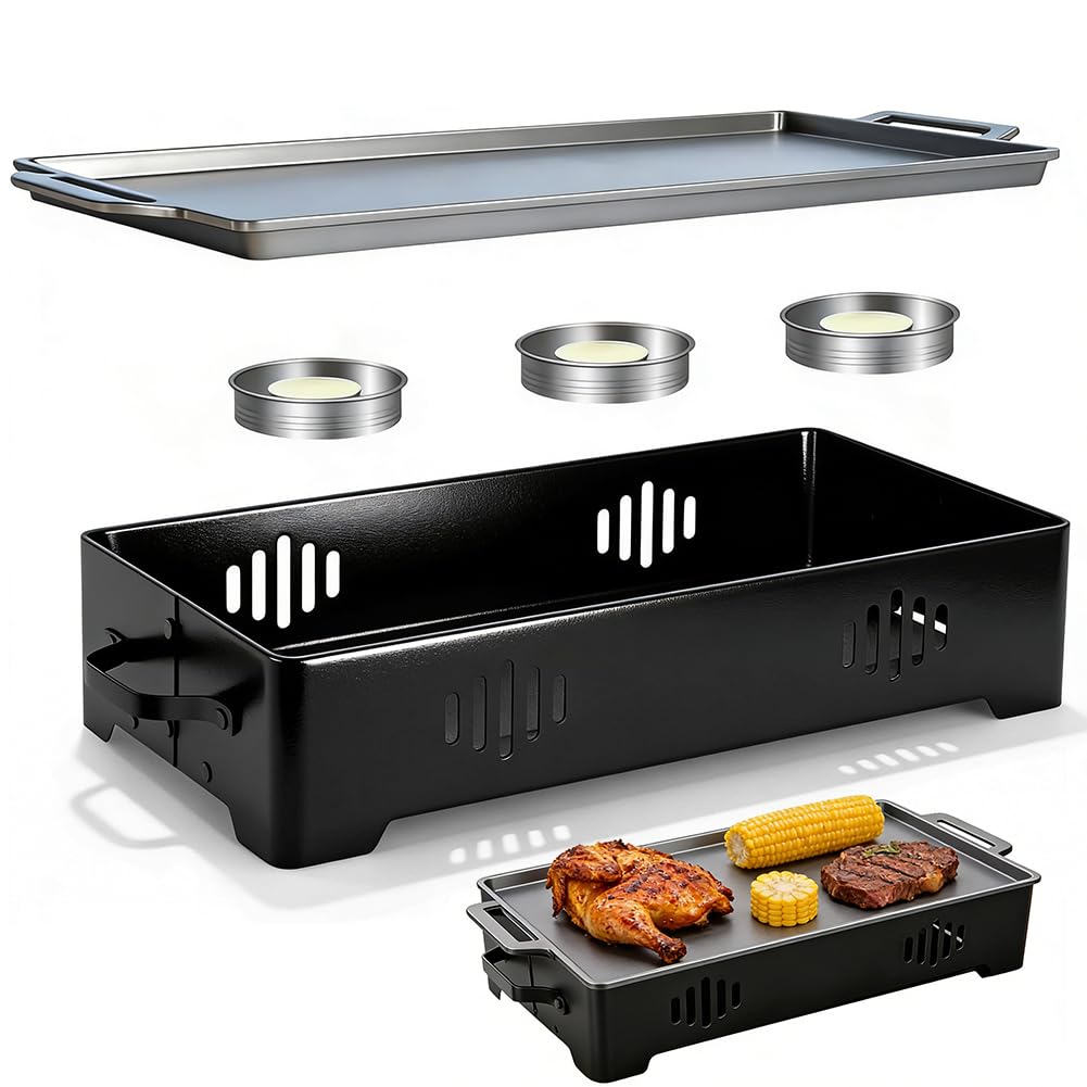 BBQ Warmhalteplatte,Warmhaltebehälter für Essen & Grillgut,Fleischwarmhalter fürs Grillen, Grillgut