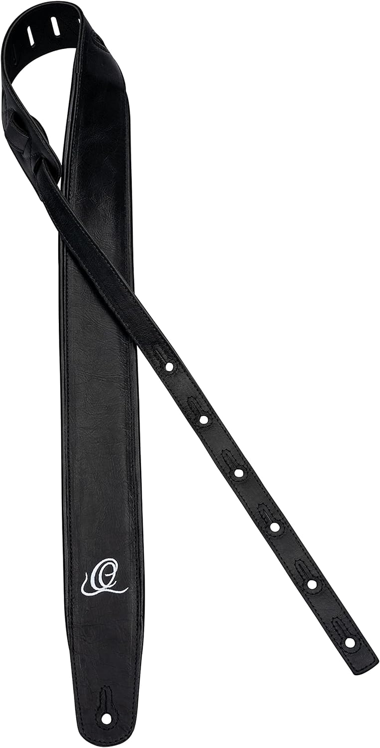 Ortega Guitars Echtleder Gitarrengurt längenverstellbar - Akustik Gitarre / Bass, E-Gitarre, E-Bass