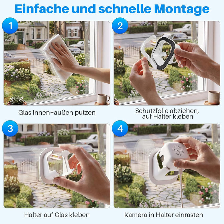 Fensterkamera Innen,2K 3MP MiNi Kamera Aussen,5GHz&amp;2,4GHz WiFi mini überwachungskamera aussen mit KI