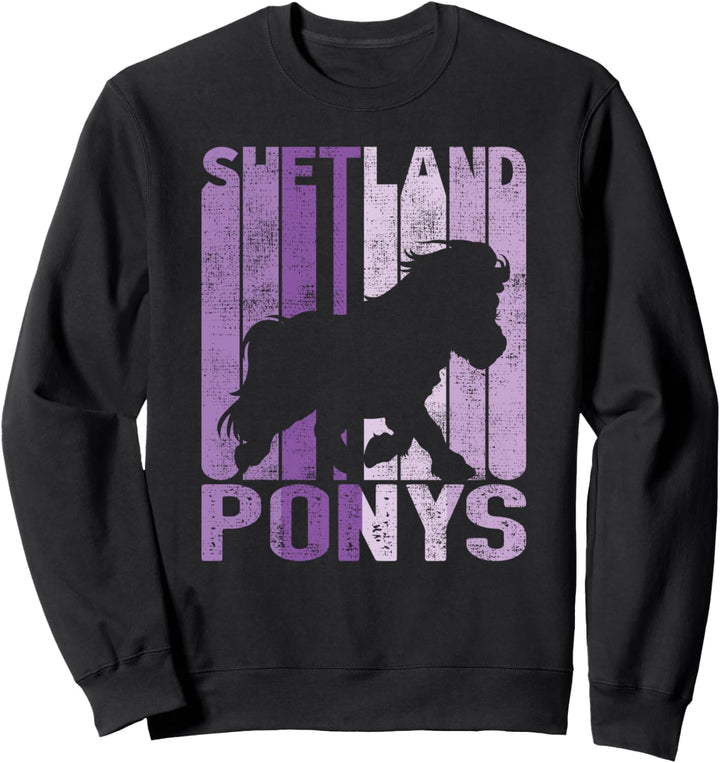 Retro Shetland Ponys Shetty Reiterin Pferd Sweatshirt
