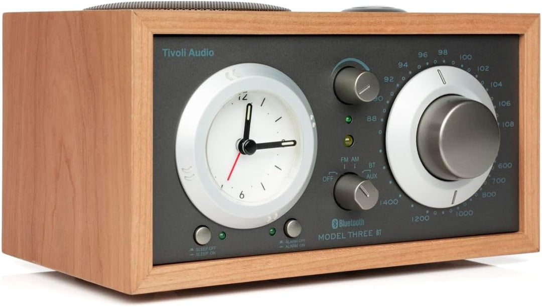 Tivoli Audio Model Three Bluetooth UKW-/MW-Radiowecker (Kirsche / Taupe), Kirsche / Taupe