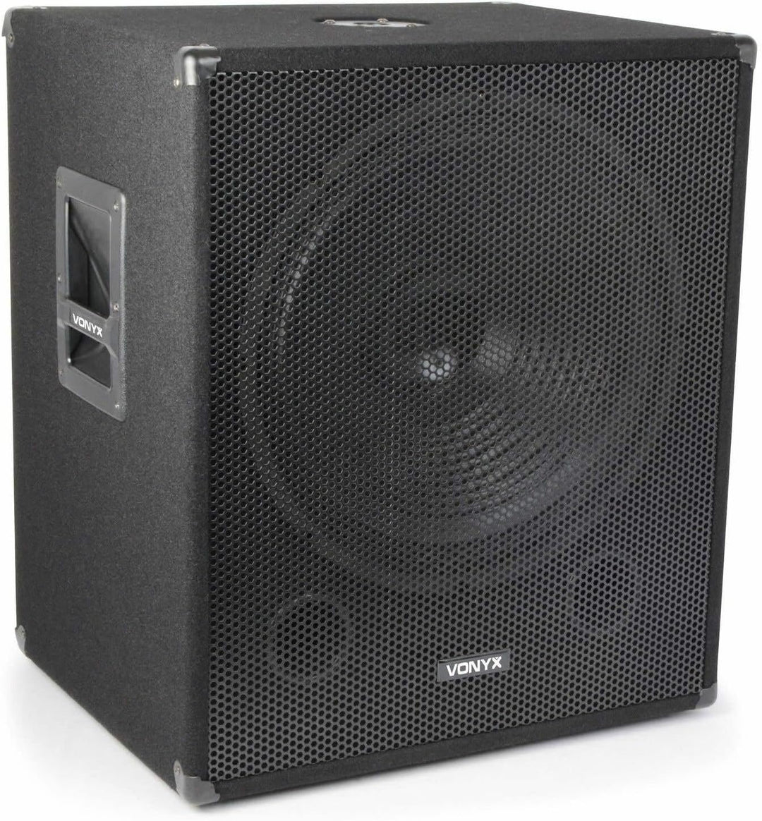 Vonyx SMWBA18 Aktiv Subwoofer, stabile Bassbox, 18 Zoll Sub 1000 Watt, Bi-AMP, integrierter Verstärk