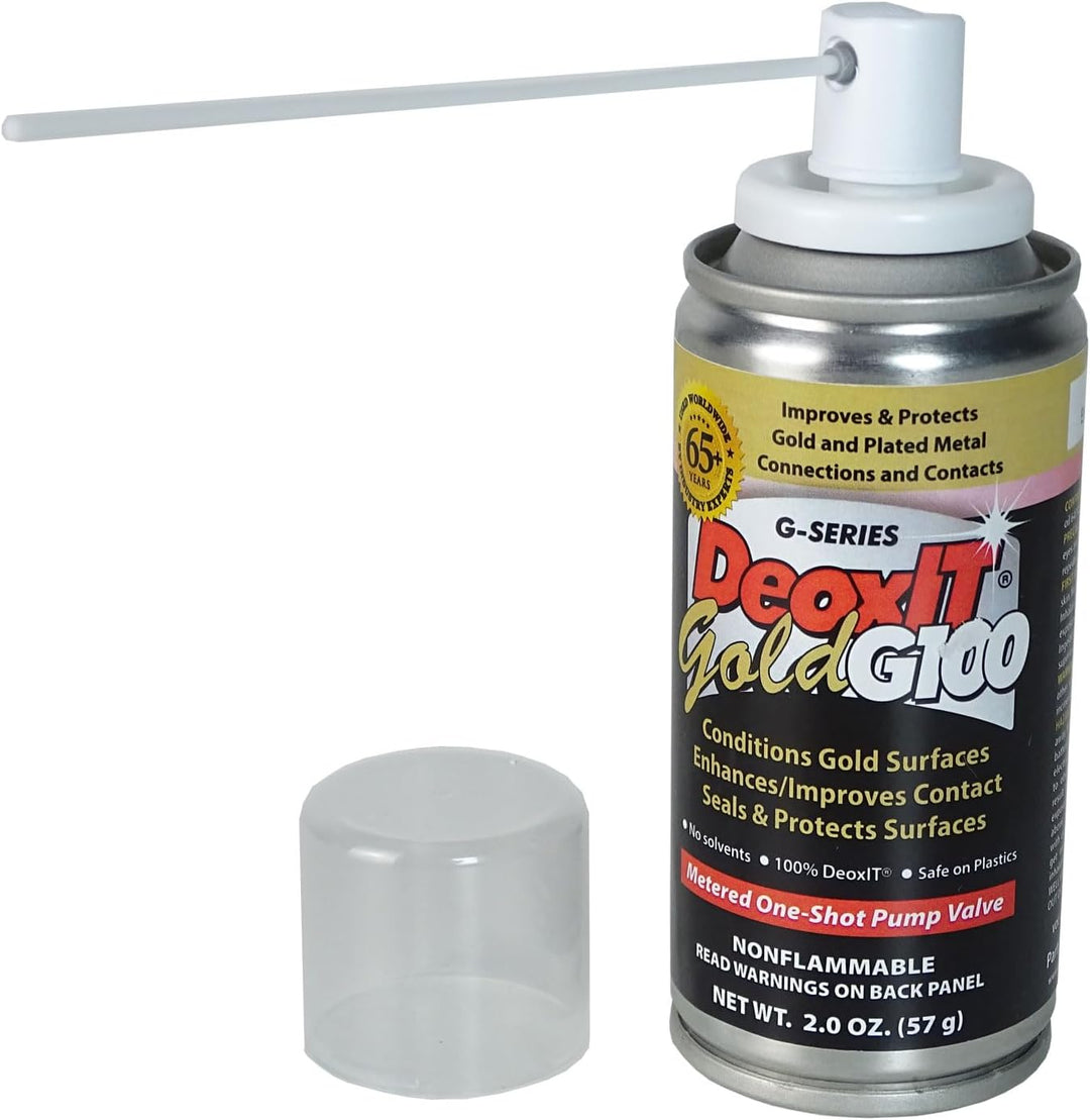 DeoxIT Kontaktreiniger G100PS-2 Gold Spray für Metall-Kontakte mit keepdrum Mikrofasertuch