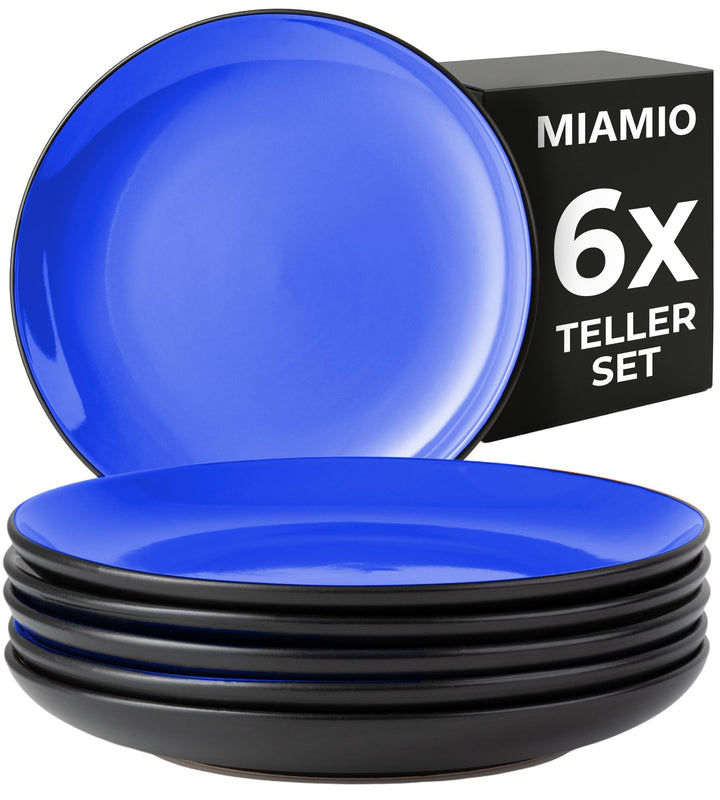MIAMIO Le Papillon Kollektion – Dessertteller 6er Set Steingut Geschirrserie 21 cm – Spülmaschinen-