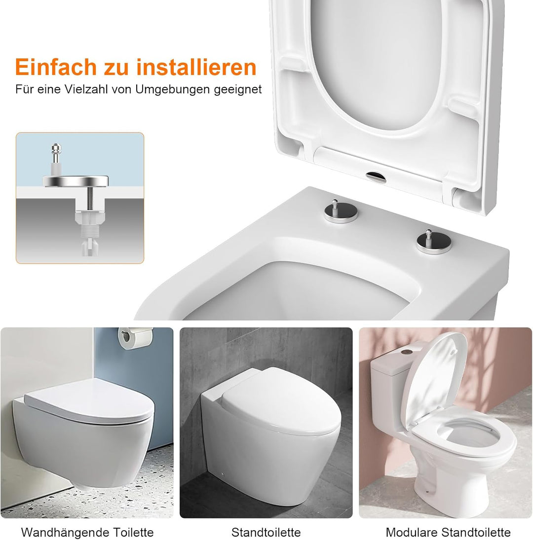 GRIFEMA Premium WC Sitz D-Form Universal – Duroplast (UF-Harz) mit keramikähnlichem Glanz – Antibakt