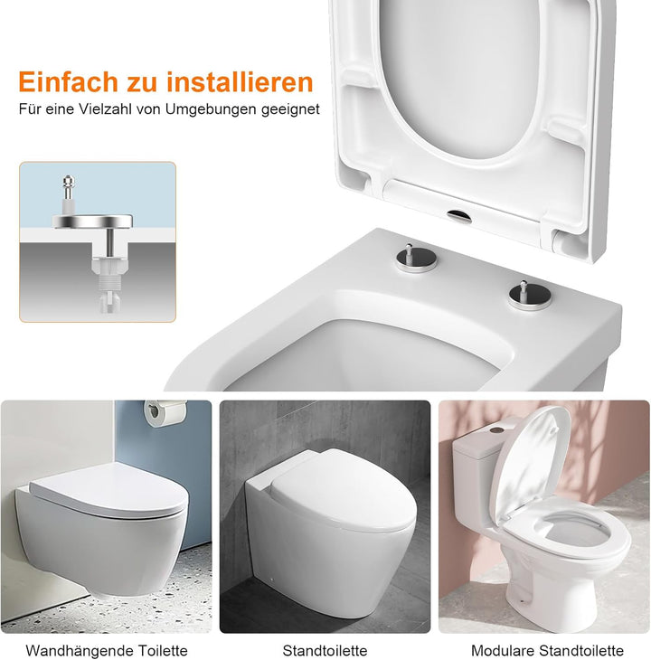 GRIFEMA Premium WC Sitz D-Form Universal – Duroplast (UF-Harz) mit keramikähnlichem Glanz – Antibakt