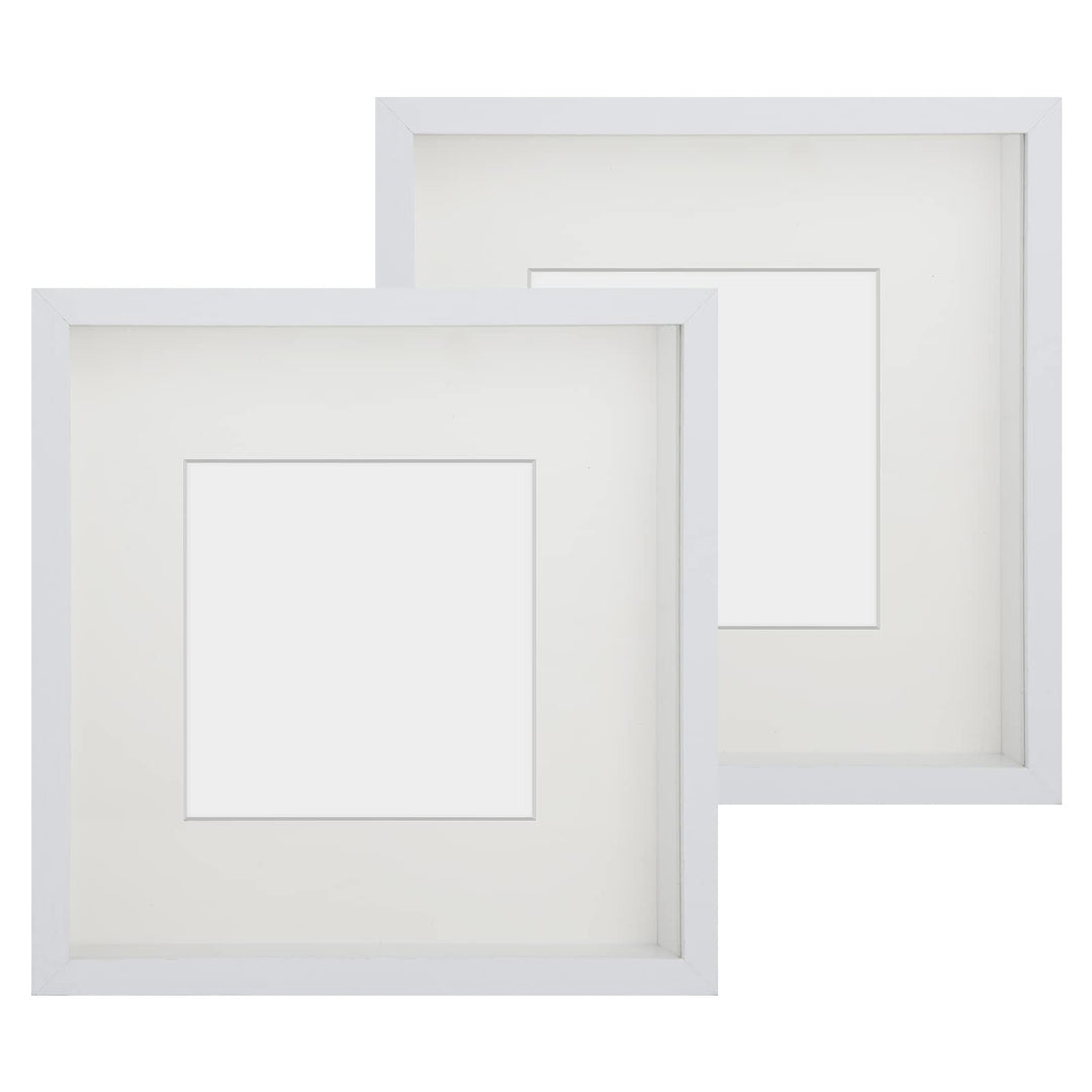 Anhow 2er 3D Bilderrahmen 23 x 23 cm, Echtglas 3D Bilderrahmen zum Befüllen 3cm Tiefer Objektrahmen