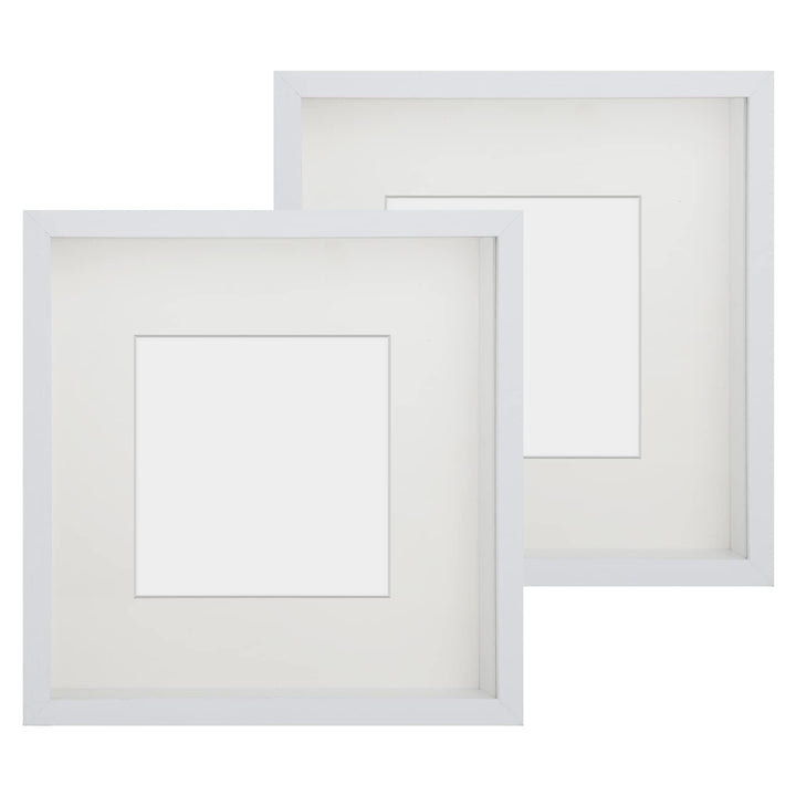Anhow 2er 3D Bilderrahmen 23 x 23 cm, Echtglas 3D Bilderrahmen zum Befüllen 3cm Tiefer Objektrahmen