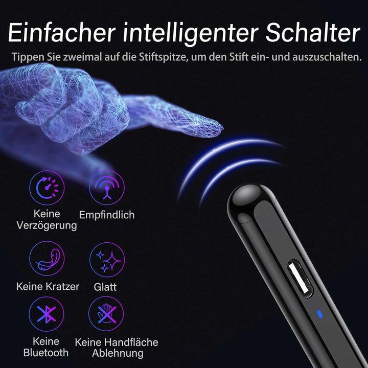 Kenkor Stylus Pen for Touch Screens, POM Feder Stift für Tablet, Type-C Touchscreen Stift Kompatibel