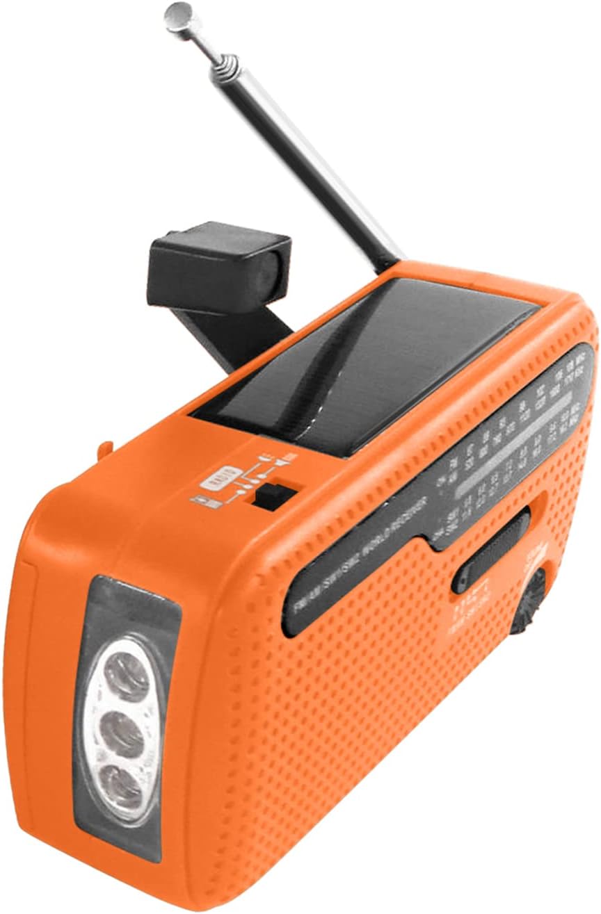 Irfora Notfallradio Handkurbel Solarradio 1200mAh wiederaufladbare tragbare Powerbank LED Taschenlam