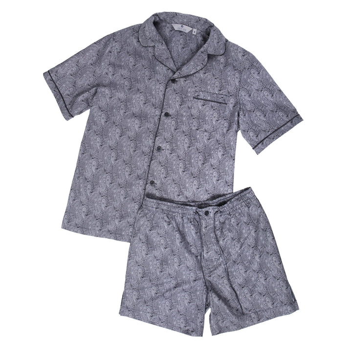 Revise RE-950 Kurzer Herrenpyjama - Schlafanzug für Herren - Pyjama – 100% Baumwolle S Schwarz C2, S