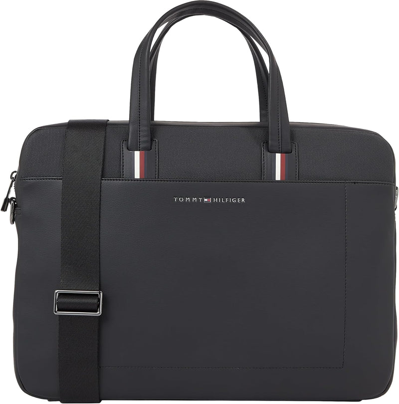 Tommy Hilfiger Herren Laptoptasche Corporate Computer Bag mit Reissverschluss, Schwarz (Black), Ones