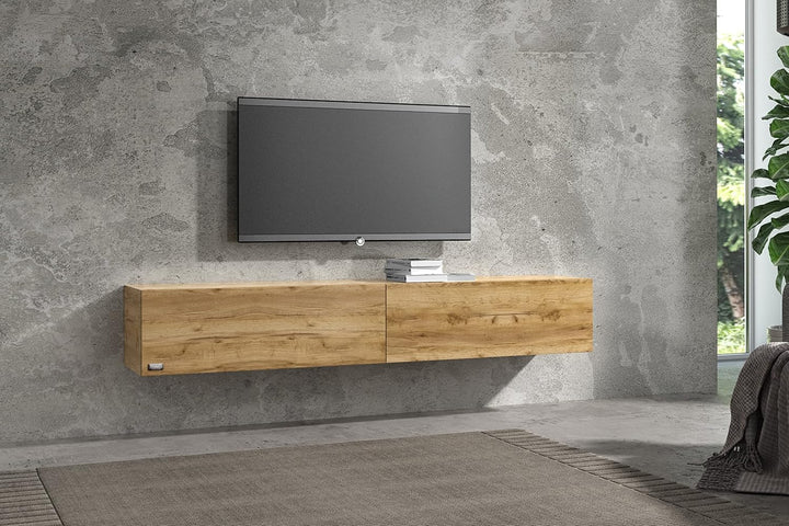 Wuun® TV Lowboard I 100cm-280cmI TV Board hängend Hängeschrank Wohnwand/Somero/Eiche 160 Eiche, 160