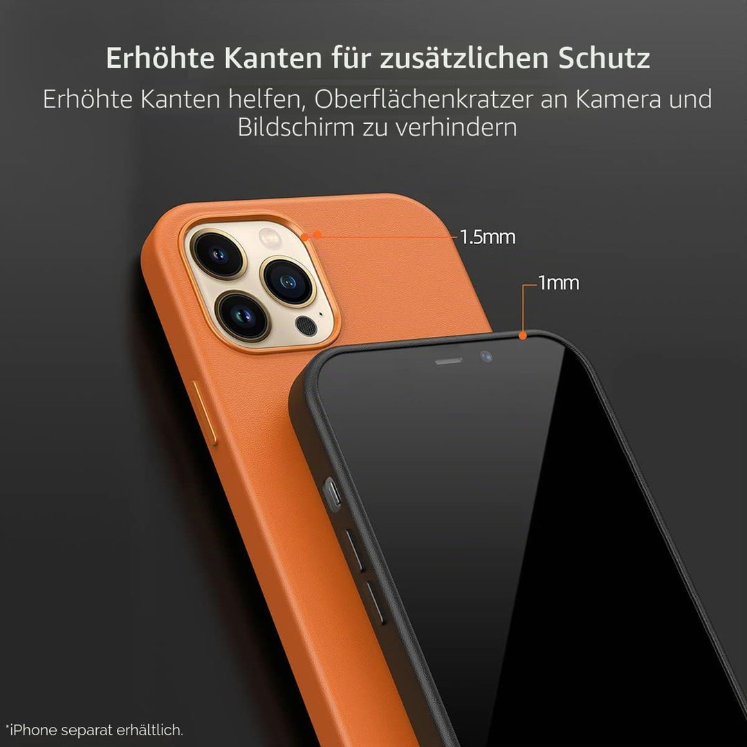 Docco Jette entworfen für iPhone 12/iPhone 12 Pro Lederhülle, Handgefertigte Echtlederhülle für iPho