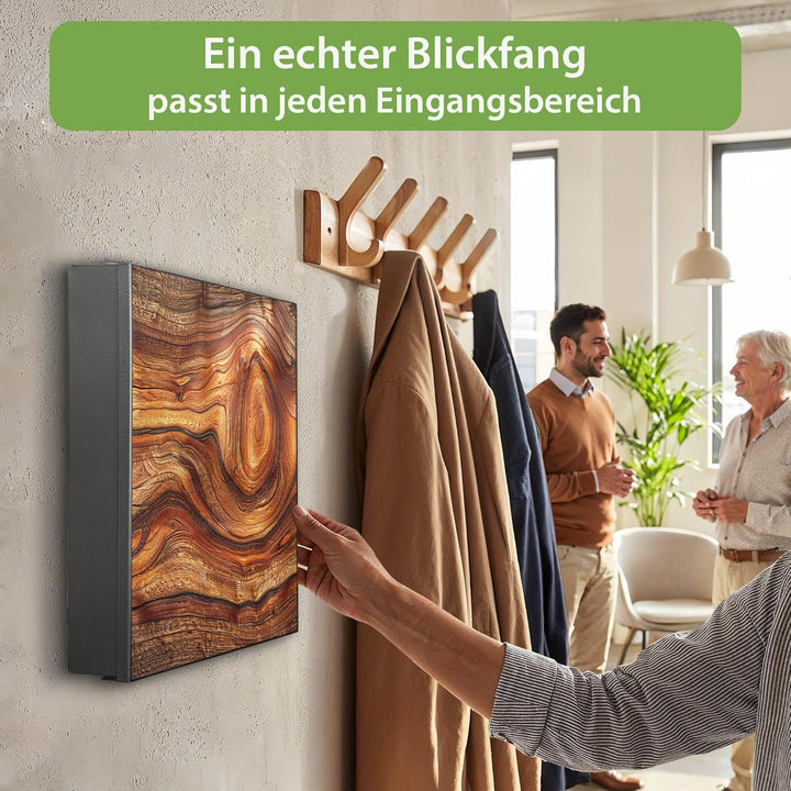 banjado Grosser Schlüsselkasten Glas - Schlüsselbox 30x30cm mit 50 Haken - Schlüsselkasten modern fü