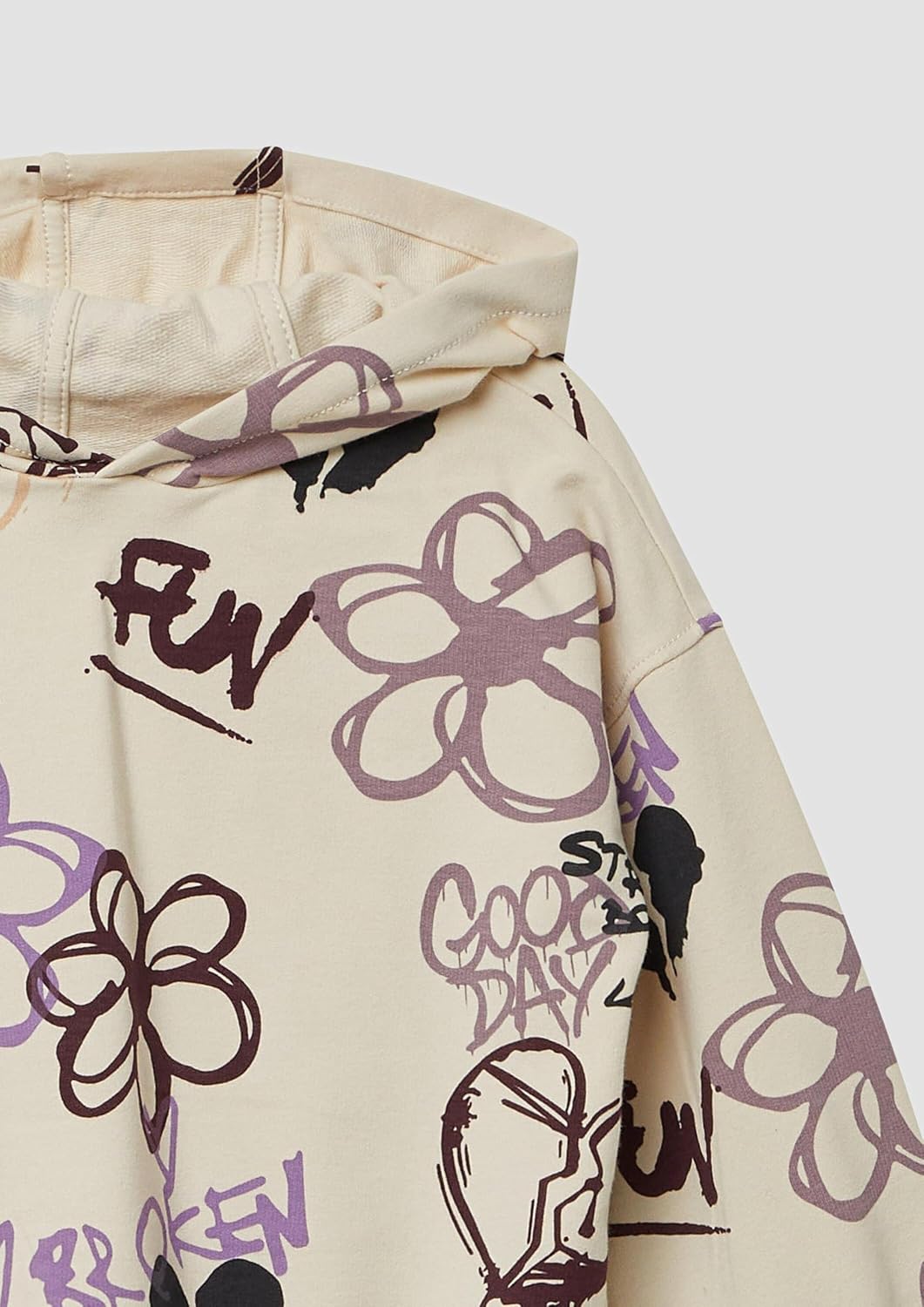 s.Oliver Hoodie mit All-Over-Print im Graffiti-Stil 92-98 04a6_creme, 92-98 04a6_creme