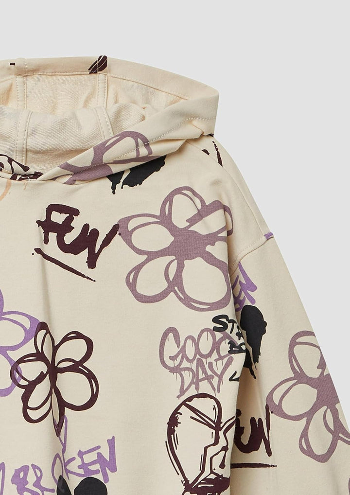 s.Oliver Hoodie mit All-Over-Print im Graffiti-Stil 92-98 04a6_creme, 92-98 04a6_creme