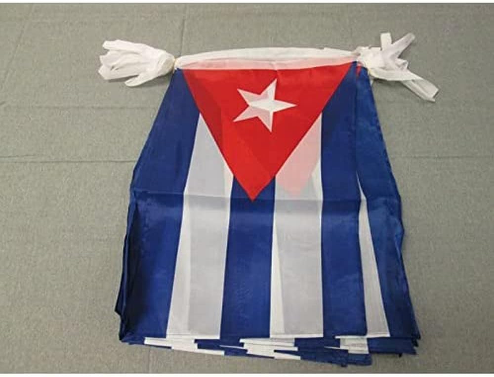 AZ FLAG FAHNENKETTE Kuba 12 Meter mit 20 flaggen 45x30cm- KUBANISCHE Girlande Flaggenkette 30 x 45 c