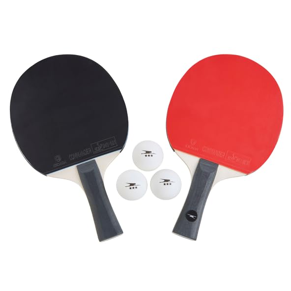 Crane Premium Tischtennis-Set bestehend aus 2 ITTF geprüfte Nano Belag Schläger N80, 3 Tischtennis B