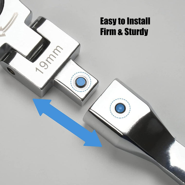 20 Stück Flexkopf-Ratschenschlüssel-Set, 8 mm - 19 mm Wechselbarer Torx-Schraubenschlüssel-Set mit K