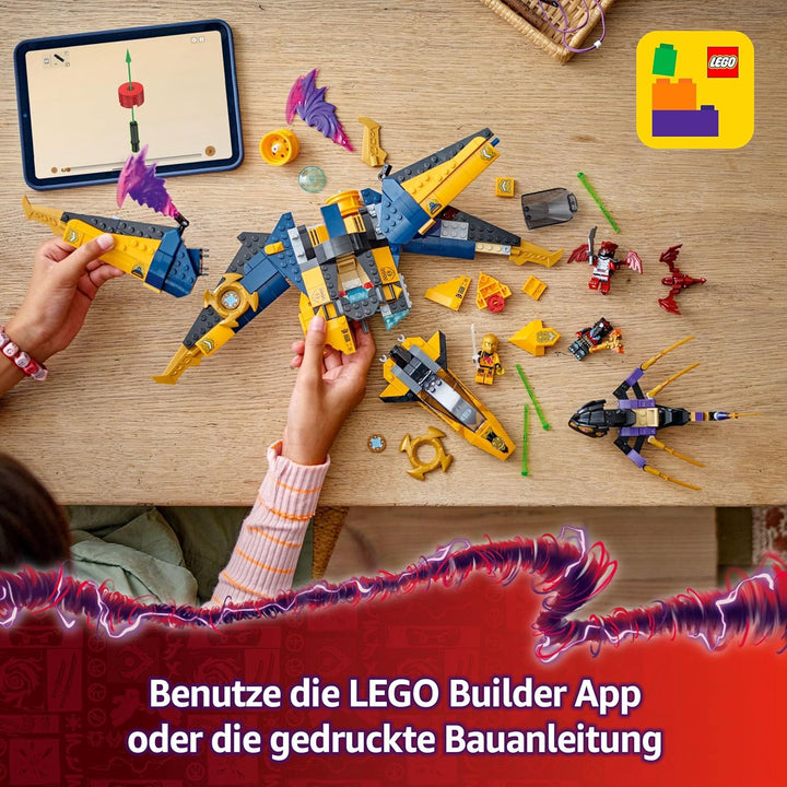 LEGO NINJAGO Ras und Arins Super-Sturmflieger - Spielzeug mit Drohne, Shootern, Klingen und Triebwer