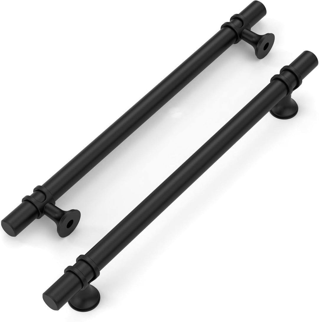 Amerdeco 10 Stück Möbelgriffe Schwarz, 192mm Lochabstand, Schrankgriffe, Küchengriffe, Schubladengri