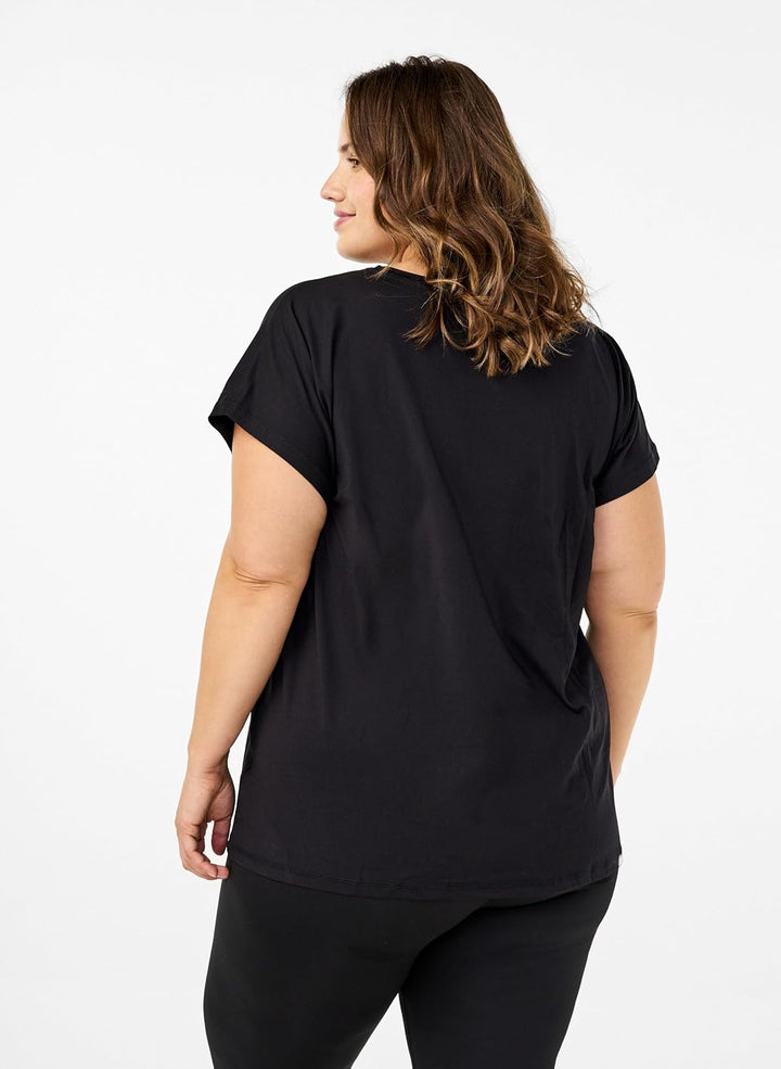 Zizzi Active by Damen Grosse Grössen Fitness T-Shirt Kurzarm Sportshirt Gr 42-60 - Plus Size Damen K