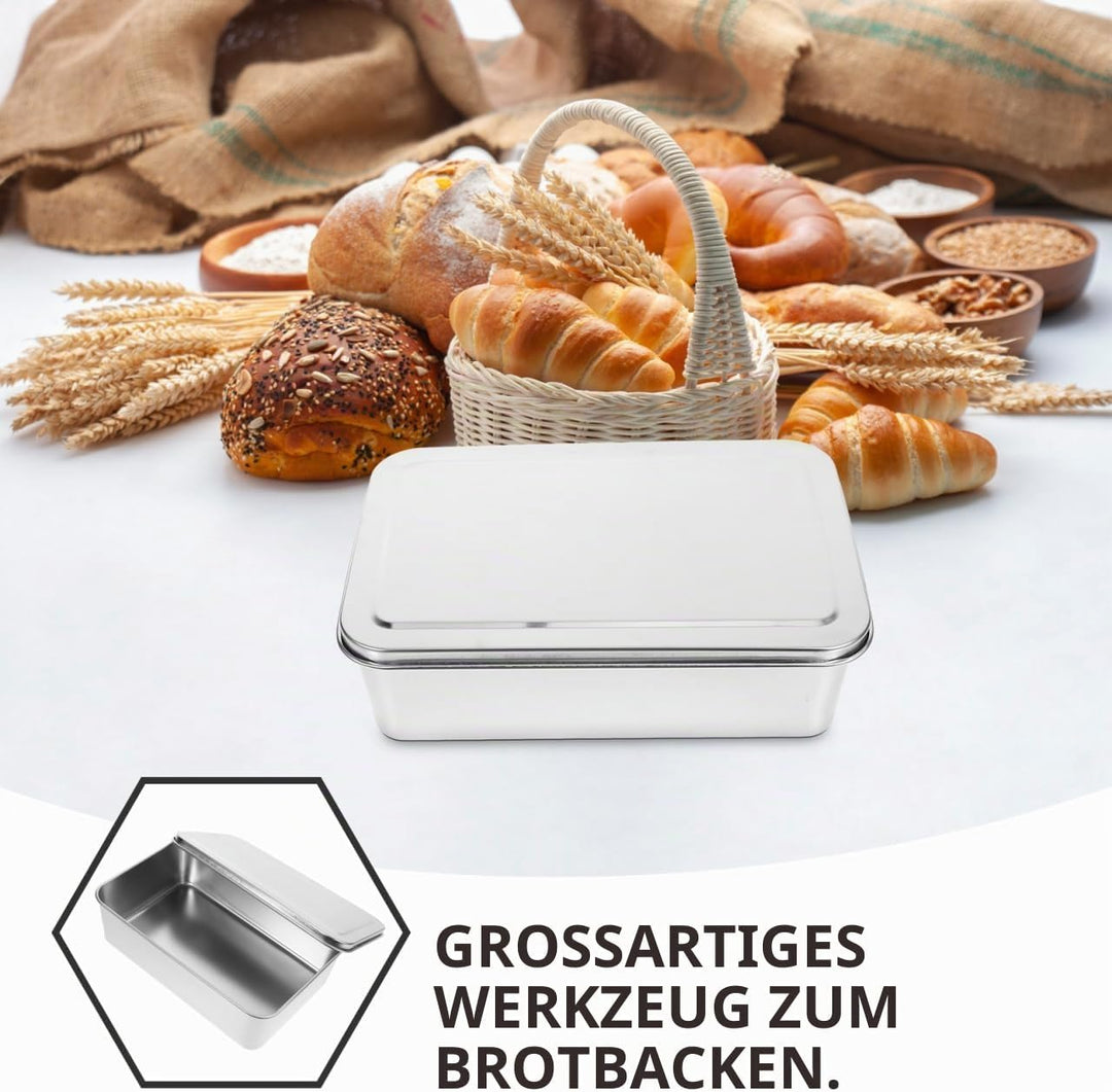 Kuchenform Mit Deckel Aus Edelstahl Rechteckige Ofenbox FüR Brot Backen Hohe KapazitäT Backblech FüR