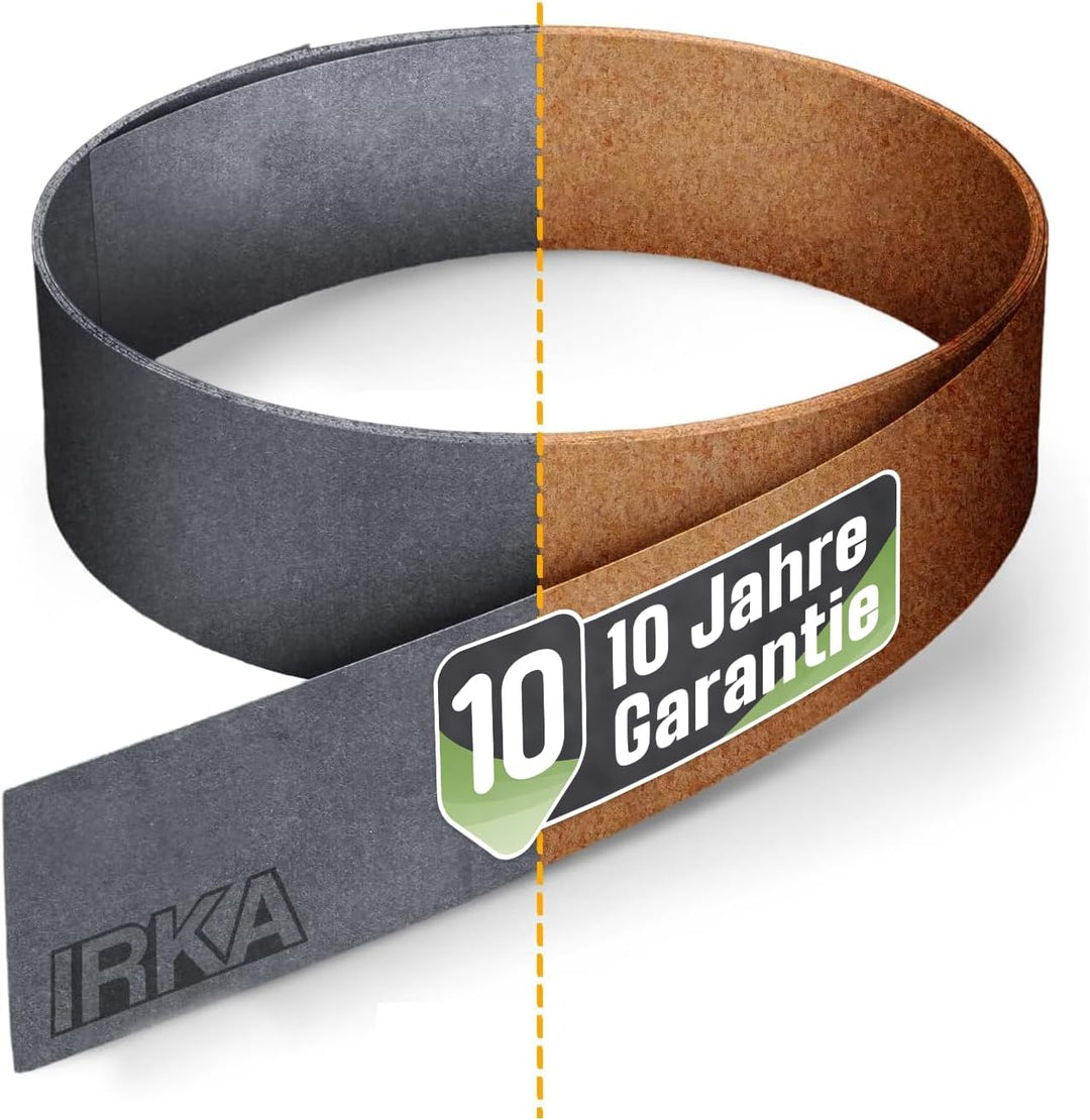 IRKA Rasenkantenband Cortenstahl Garten 15cm x 20m x 1mm | Cortenstahl Rasenkante Rost mit Versteifu