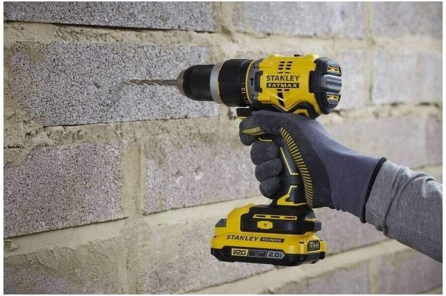 Stanley FatMax 18V Akku-2-Gang Schlagbohrschrauber SFMCD721B (2.0Ah, max. Drehmoment 80 Nm, bürstenl