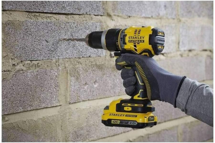 Stanley FatMax 18V Akku-2-Gang Schlagbohrschrauber SFMCD721B (2.0Ah, max. Drehmoment 80 Nm, bürstenl