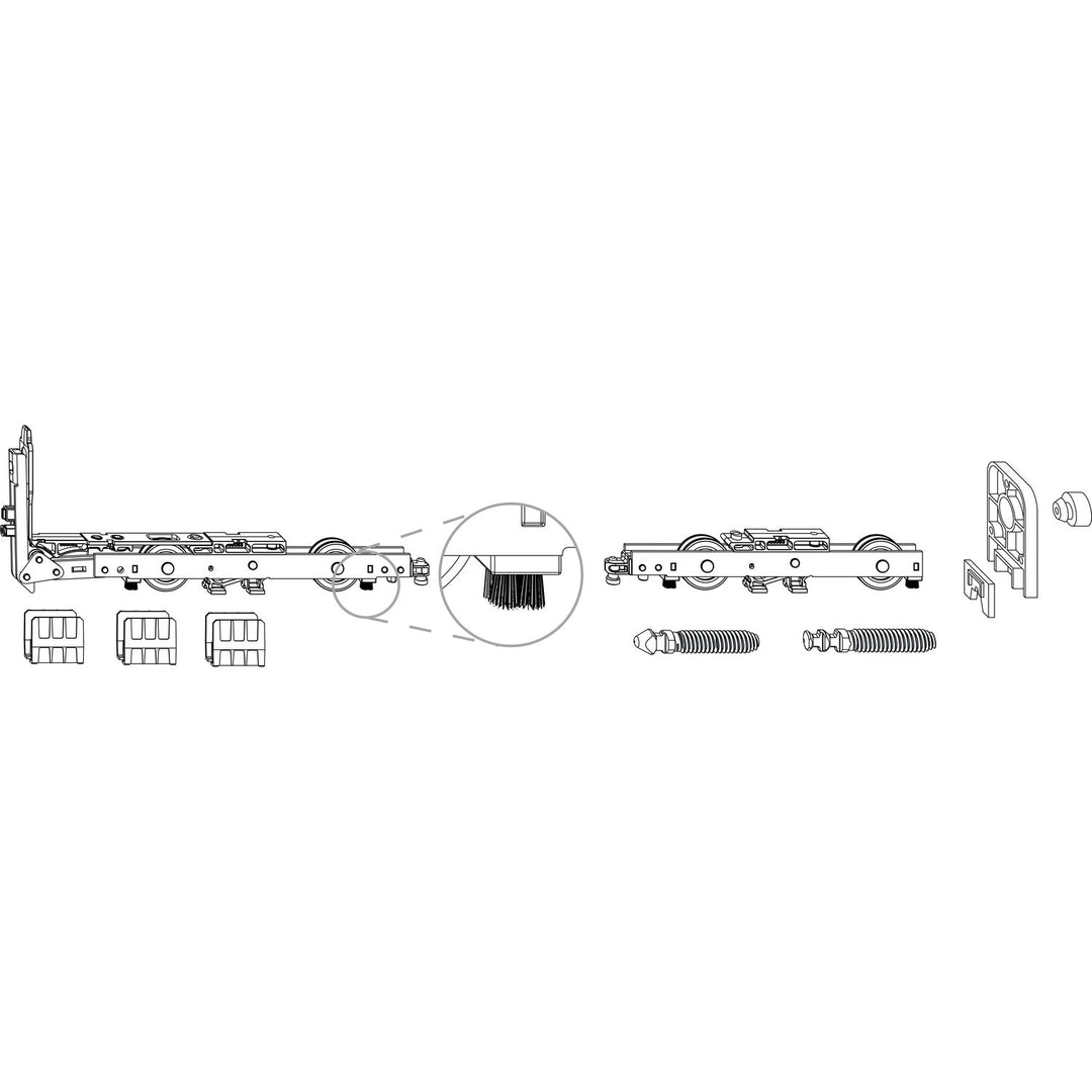 MACO HS Grundkarton Laufwagen 300 kg, mit Bürsten, silber (103065)