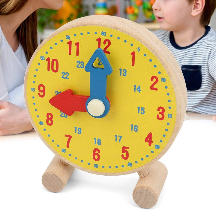 Holzuhr Spielzeug, Kinder Zahlen Uhr Modell Spielzeug Kleinkind Lernzeit Spielzeug für Kinder über 3
