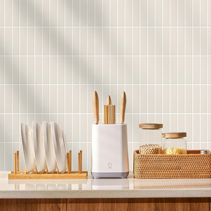 WoStick Beige Wandfliesen Selbstklebend, 3D Peel and Stick Tiles für die Küche, leicht zu Reinigen,