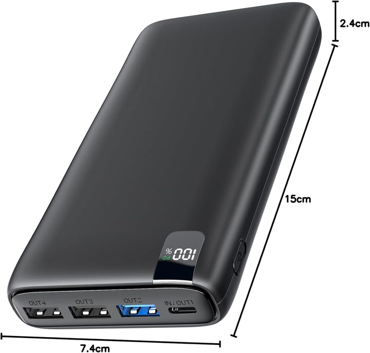 Hiluckey Powerbank 27000mAh Externer Akku: 22,5W Schnellladefunktion Power Bank PD USB C Tragbares H