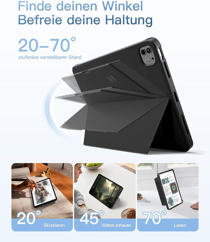 Inateck Hülle mit Tastatur für iPad Air 11 Zoll(2025/2024),Air 5/4,für iPad Pro 11 Zoll, 5,1" Vollfl