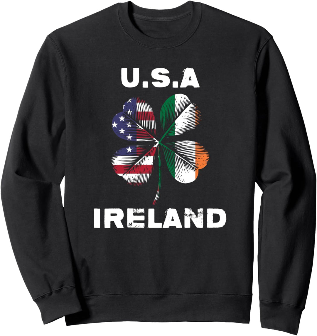 Shamrock-Sternenbanner Irlands USA kennzeichnen irischen Sweatshirt