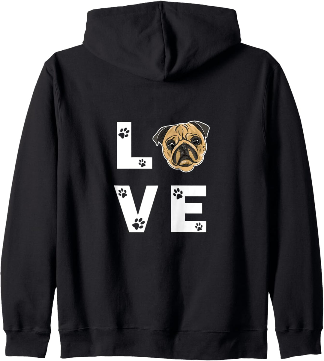 MOPS Hund Love Hundebesitzer Geschenk Kapuzenjacke