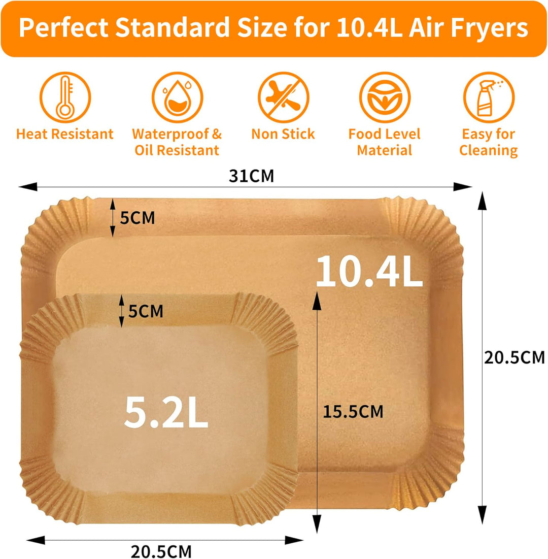 SdreMelo 320 Stück Backpapier für Heissluftfritteuse Backpapier für Ninja Foodi AF500EU 10.4L Airfry