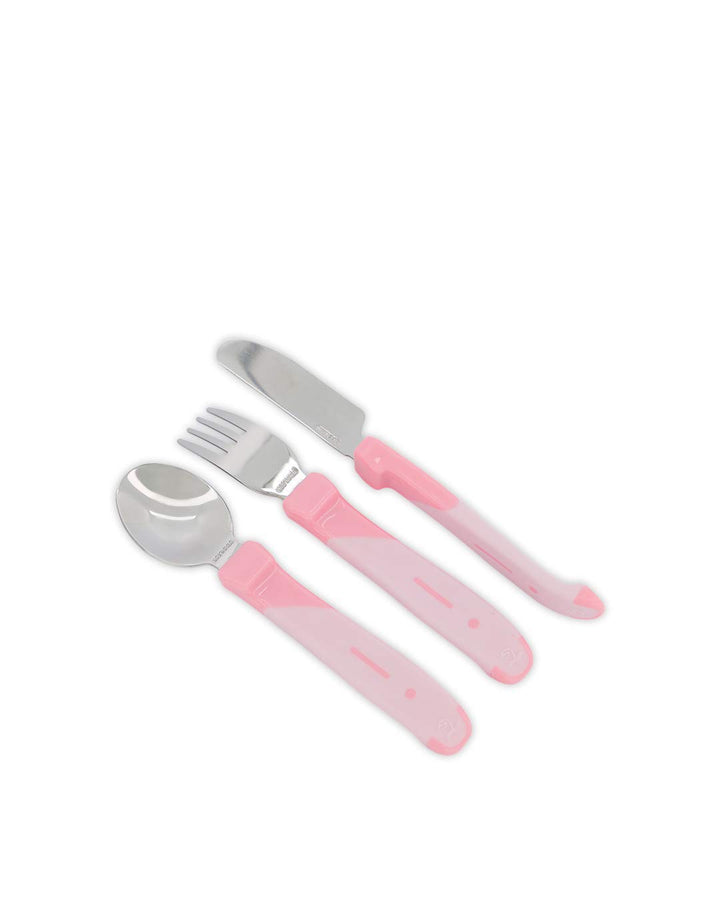 Twistshake Babybesteckset aus Edelstahl | Babylöffel + Babygabel + Babymesser | BPA-freies Besteckse