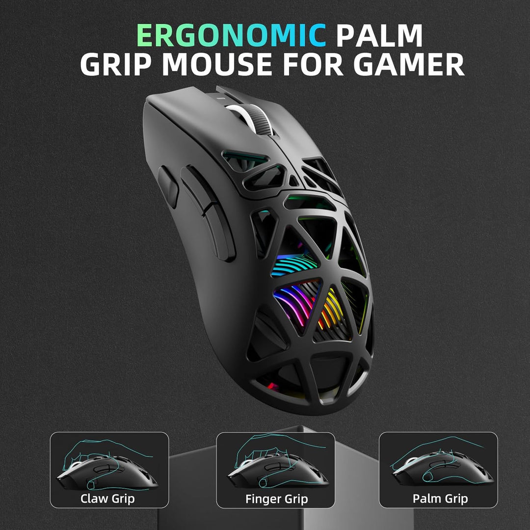 AULA SC620 Kabellose Gaming Maus,BT5.0/2.4G/USB-C,mit PixArt PAW3311-Sensor,12000DPI,8KHz,Feuertaste