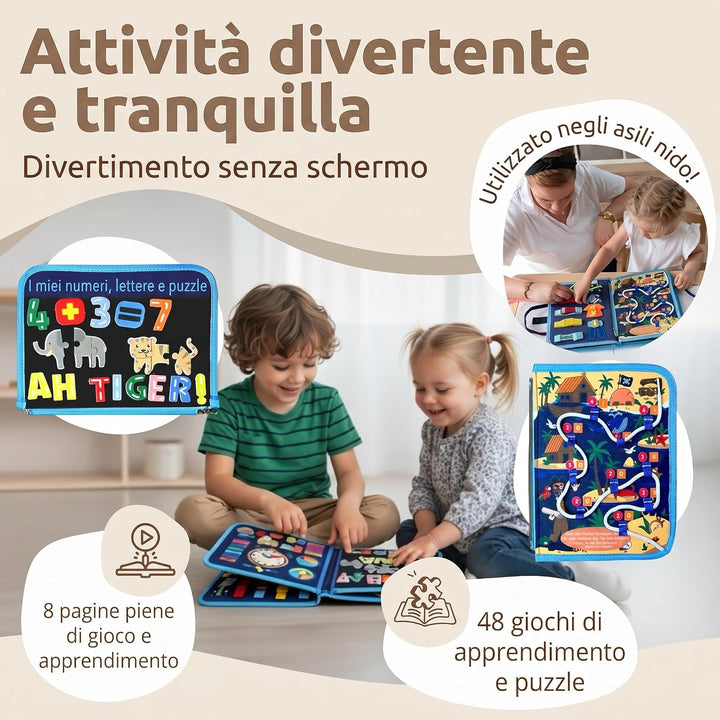 Mallie® Busy Board Montessori Blu, Blu