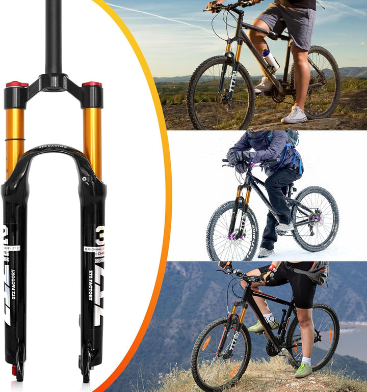 ZTZ Magnesiumlegierung Mountain Front Gabel Luftdruck Stossdämpfer Gabel Fahrrad Zubehör Lockout 26,