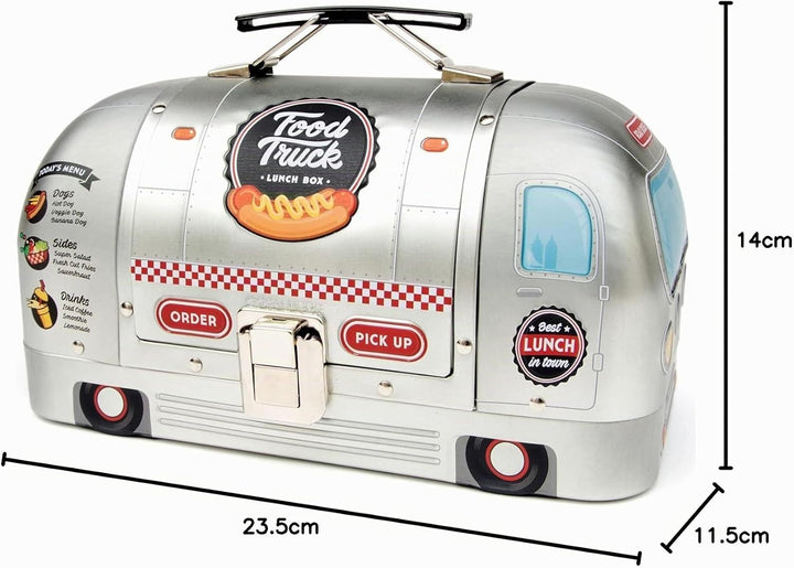 SUCK UK LKW-Lunchbox | Metall-Lebensmittelbehälter in LKW-Form | Neuartige Blechbox | Lustige Luncht