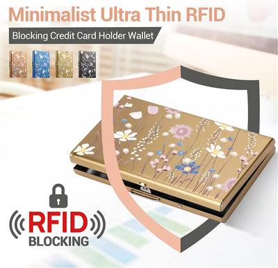 BONSYL® Kreditkartenetui aus Metall, RFID Blockierendes Edelstahl Kartenetui, Ultradünne Metall Geld