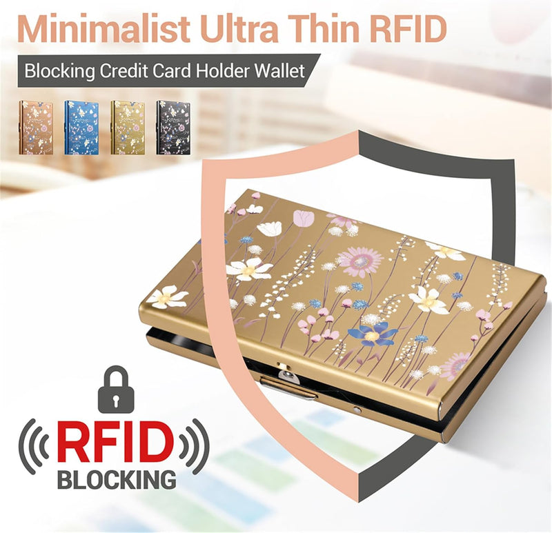 BONSYL® Kreditkartenetui aus Metall, RFID Blockierendes Edelstahl Kartenetui, Ultradünne Metall Geld