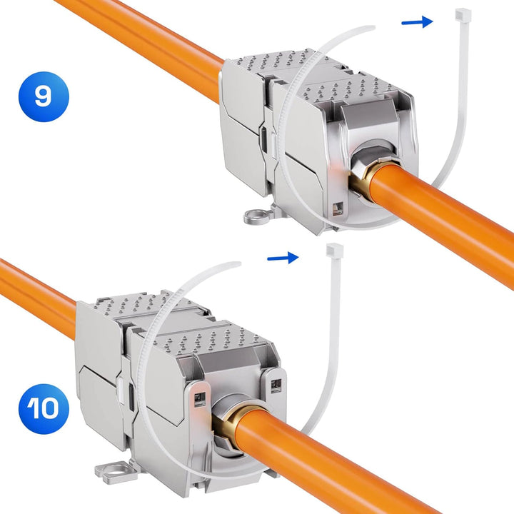 HB-DIGITAL 10x Cat 6a LSA Netzwerkkabel Verbinder 10 Gbit/s werkzeuglose LAN Kupplung & Verlängerung